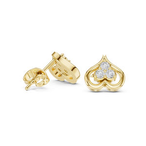 Boucles d'oreilles de fiançailles en or blanc 14 carats avec diamant rond cultivé en laboratoire pour femmes |   Nouveau diamant cultivé - Product Image 5