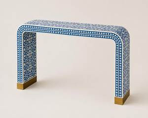 Classic Bone Inlay <b>Console</b> <b>Table</b> Handmade Wooden <b>Entry</b> Cabinet With Decorative Floral Inlay Finish - Product Image 5