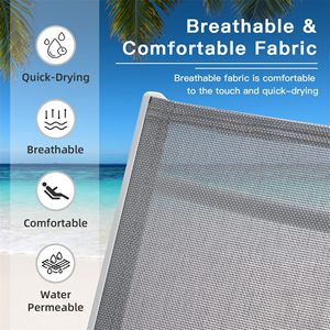Set of 2 Outdoor Adjustable Backrest Patio <b>Recliner</b> <b>Chairs</b> with Removable Pillow Indoor/Outdoor <b>Beach</b> Sun Loungers - Product Image 2