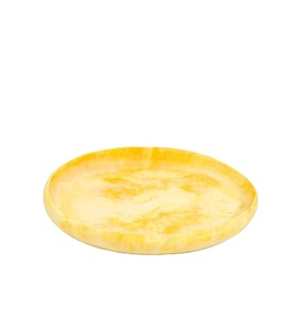 Plat de service en résine jaune fait à la main grand bol décoratif en résine pour table à manger de cuisine bol en résine de qualité supérieure au design moderne - Product Image 1