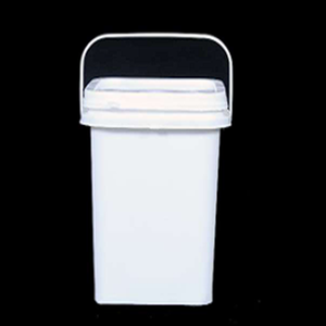 Seau carré en plastique blanc de 2 L, en PP, avec couvercle à bascule hermétique, pour l'emballage et le stockage en gros - Product Image 1