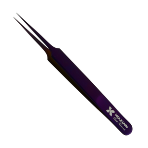 Pinzas Profesionales de Acero Inoxidable de 12 cm para Extensión de Pestañas, Punta Lisa, Recta y Curva, Recubrimiento de Plasma Arcoíris, Duraderas - Product Image 3