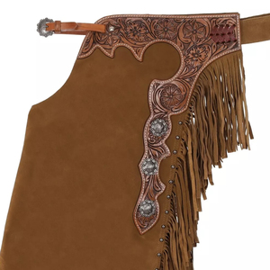 Chaps d'équitation en cuir de vachette de qualité supérieure pour cavaliers, style western cowboy, longueur intégrale, ajustement personnalisé, fabricant en gros - Product Image 3