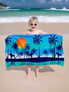 Serviette de plage sportive turque moderne de luxe, haute qualité, séchage rapide, microfibre douce, écologique, imprimé floral, logo personnalisé OEM ODM - Product Image 2