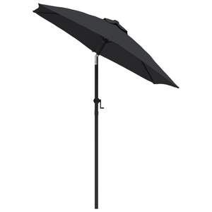 Parasol de jardin moyen en aluminium noir et gris foncé et polyester, avec base - Product Image 3