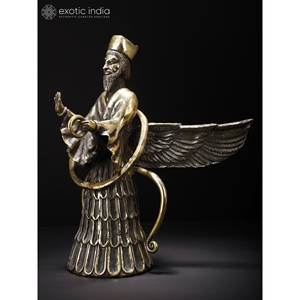 11 \ "Asho Farohar Sculpture En Laiton Spiritualité Zoroastrienne Oeuvre Unique Sculpture Zoroastrienne Genre - Product Image 2