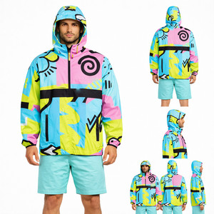 Chaqueta Cortavientos Personalizada para Hombre, Sublimada, Colorida, Estilo Urbano – Ligera, Impermeable, Proveedor Mayorista en EE. UU. - Product Image 2
