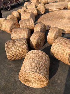 Natural Water Hyacinth Ottoman Handwoven Pouf <b>Floor</b> Cushion For Living Room Boho Footrest Foot Stool <b>Seating</b> - Product Image 2