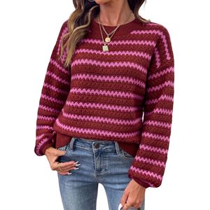 Pull en maille à col rond pour femme, mélange de laine noire, manches imprimées léopard contrastantes, style décontracté, coupe longue, streetwear, mode - Product Image 5