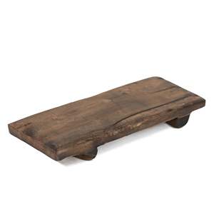 Plateau de service rustique en bois de récupération Billie, sur pied, style ferme, pour charcuterie, présentoir de cuisine - Product Image 1