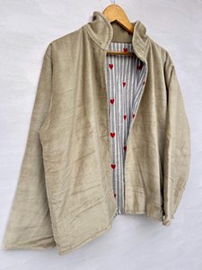 Gray Cotton Open Front Quilted Jacket-Boho Blazer Unisex Free Size Breathable Eco-Friendly - Product Image 3