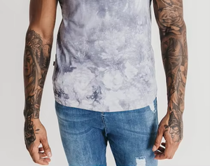 <b>Men's</b> <b>Tie</b>-<b>Dye</b> Short Sleeve Slim Fit Knitted <b>T</b>-<b>Shirt</b> With O-Neck And Front Logo Casual Style - Product Image 3