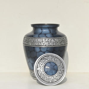 โกศบรรจุอัฐิแบบสั่งทำขายส่ง ทำจากอะลูมิเนียม สำหรับบรรจุอัฐิมนุษย์ คุณภาพสูง ลายสลัก ผิวสัมฤทธิ์สีน้ำเงิน สำหรับเก็บอัฐิ - Product Image 4