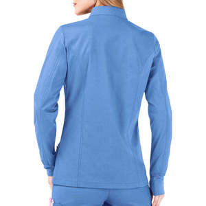 Blouse de travail unisexe bleue à fermeture éclair intégrale en toile avec poches et détection d'aiguilles – PRIMEFIELD ENTERPRISES - Product Image 3