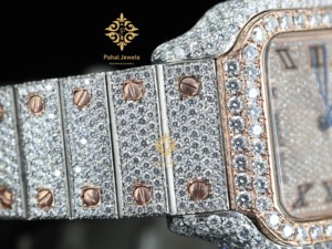 นาฬิกาข้อมือ Pahal Jewels หรูหรา ประดับเพชร ทรงสี่เหลี่ยมจัตุรัส ระบบจักรกล ขนาด 40 มม. ตัวเรือนสแตนเลสสตีล แสดงวันที่อัตโนมัติ แบบอนาล็อก สำหรับทั้งชายและหญิง - Product Image 5