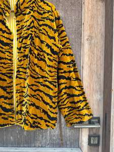 Veste kimono en velours imprimé : Robe tigre moutarde bohème - Product Image 5