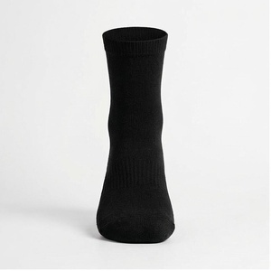 Crew <b>Socks</b> Solid Black Knitted Breathable Regular Fit for Adults Daily Casual Wear - Product Image 1