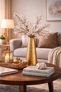 Vase à fleurs en métal martelé doré fait main, centre de table décoratif haut pour la maison, le salon, la salle à manger, le bureau, la décoration de mariage - Product Image 6