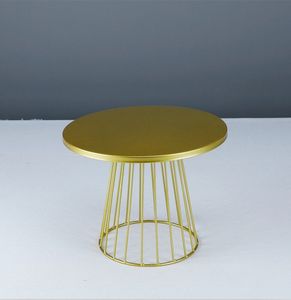 Round Metal Cake Stand with Gold Wire Base and White <b>Tray</b> Reusable Dessert Display Plate for Wedding Birthday Party Centerpiece - Product Image 3