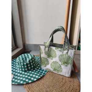Bolso Tote Mini con Estampado de Conchas Marinas, Bolso Tote Promocional Mini con Estampado Artesanal - Product Image 4
