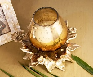 Lotus Golden Handmade <b>Tea</b> Light Holder for Weddings - Product Image 3