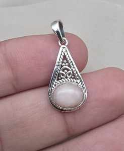 Pendentif en opale rose, argent sterling 925, bijoux faits à la main, collier en pierre précieuse naturelle unique pour femmes et hommes, cadeau - Product Image 5