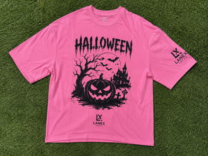 Custom <b>Women</b> <b>Halloween</b> Graphic <b>T</b> <b>Shirt</b> Pink Cotton Tee Scary Pumpkin Bat Print Short Sleeve Oversized Casual Streetwear Clothing - Product Image 6