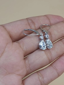 Elegant 1.58 Ct Lab Grown Diamond Stud <b>Earrings</b> 14K Solid Gold Pear Teardrop Engagement Wedding IGI Certified Gift Women - Product Image 4