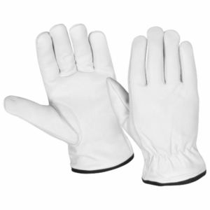 Premium Quality Goat Grain White Leather Durable Waterproof Breathable Work <b>Gloves</b> Smooth Elastic Safety Cuff Anti-Slip Heat - Product Image 1