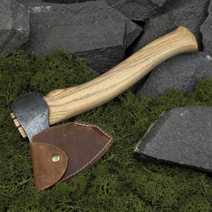 UM STEEL Flat Backed Felling Axe Stainless Steel Blade Wooden Handle Tree Cutting Forestry <b>Tool</b> Industrial Grade 5 Inch Edge - Product Image 6
