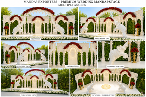 Décoration de scène de mariage sur le thème du maharaja, avec des éléphants, pour les mariages hindous, style royal Raj Mahal, réception de mariage indienne. - Product Image 6
