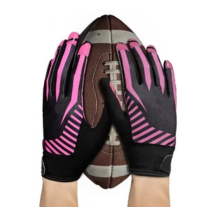 Premium Quality Lightweight Breathable American Football Receiver Gloves <b>Hook</b> Loop Closure Customizable Silicone Grip Men Gloves - Product Image 4