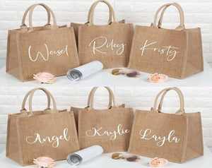 Bolsa de Compras de Yute con Estampado Elegante para Empaquetado Minorista Moderno - Product Image 3