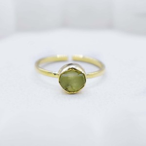 Peridot Gemstone <b>Adjustable</b> <b>Ring</b> Gold Plated Handmade Natural Crystal August Birthstone Minimal Jewelry Women Gift - Product Image 2