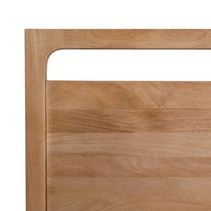 Lit plateforme moderne en bois massif avec tête de lit à cadre ouvert – Meuble de chambre minimaliste au fini naturel - Product Image 5