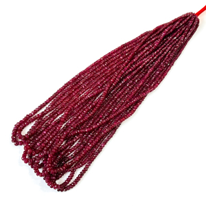Cuentas facetadas de rubí natural Longido de 2.5 mm a 5 mm, cuentas sueltas de rubí rojo, piedras preciosas, hilo de cuentas de rubí para pulsera - Product Image 4