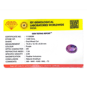 Loose 9.65 Carat Natural Amethyst Oval Cut Gemstone for Fine Jewelry - Product Image 4