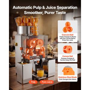Exprimidor de Naranjas Eléctrico Automático Comercial de 120W - Exprimidor de Cítricos y Extractor de Granada, 20 Unidades por Minuto, 110V - Product Image 3