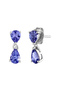 Pendientes de Tanzanita en Plata de Ley 92.5 KLST-30801 - Product Image 3