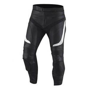 Pantalon en cuir pour motard élégant pour homme - Pantalon de motard à coupe flexible avec plusieurs poches, design moderne et slim, protection CE - Product Image 1