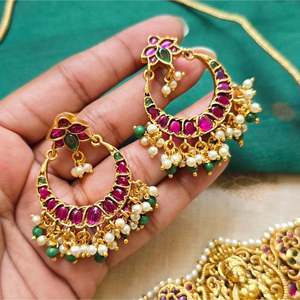 Classic Gold Plated Zircon and Pearl Bridal Jewelry Set for Wedding - Product Image 2