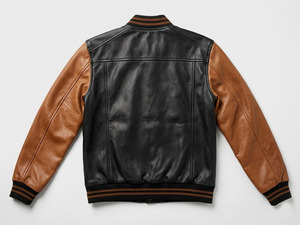 High Quality Wholesale Men's Blank Leather Varsity <b>Jacket</b> Custom Logo Casual Baseball Bomber <b>Jacket</b> Ribbed Collar And Cuffs - Product Image 6