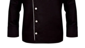Men's Black Long Sleeve <b>Chef</b> <b>Jacket</b> <b>White</b> Trim Matching Pants Workwear Uniform Polyester/Cotton Material High Visibility - Product Image 5