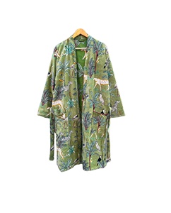 GREEN-Veste d'hiver en velours pour femmes, manches longues, réversibles, bouffantes en coton taille libre, techniques imprimées - Product Image 1