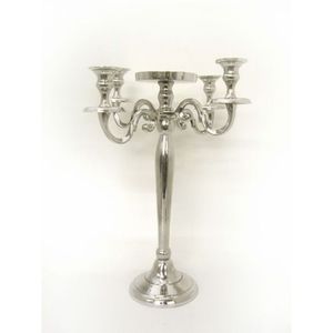 Elegant Silver Plated <b>Candelabra</b> Set 3 Arm Greek Key Candelabrum Vintage Style Metal Taper Candle Stand For Home Wedding Decor - Product Image 6