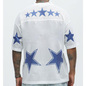 Custom Logo <b>Men's</b> Mesh Jersey Style T-Shirt Oversized 88 Number Print <b>V</b> <b>Neck</b> Unisex Streetwear Cotton Tee OEM ODM Supplier USA - Product Image 3