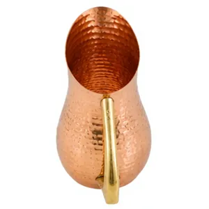 เหยือกเครื่องดื่มทองแดงพร้อมหูจับสีทอง ดีไซน์วินเทจ พกพาสะดวก ใช้ในบ้าน ภาชนะใส่เครื่องดื่มอื่นๆ เป็นมิตรกับสิ่งแวดล้อม กระติกน้ำทองแดงแบบใช้ซ้ำได้ - Product Image 5