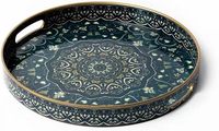 Ensemble de grands plateaux de service décoratifs en MDF avec impression émaillée, forme rectangulaire, style artisanal royal, plateau de service pour la restauration par UO