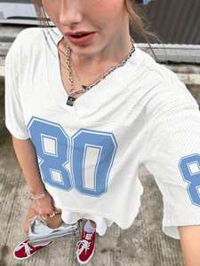 Camisetas de Fútbol Americano Extra Grandes para Mujer, Estilo Urbano, con Logotipo Personalizado Serigrafiado, Camisetas Retro Vintage de Fútbol Americano al por Mayor - Product Image 4