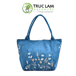 Wholesale Travel Bag <b>Large</b> Suede Bag with Hand-sewn Glass <b>Bead</b> Flower and Grass Patterns High Quality Eco-friendly Material - Product Image 5